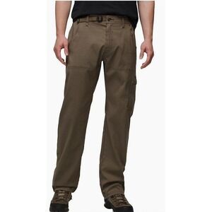 prAna Men's Stretch Zion Cargo Pants Size 32X28 Mud-Brown Olive Good